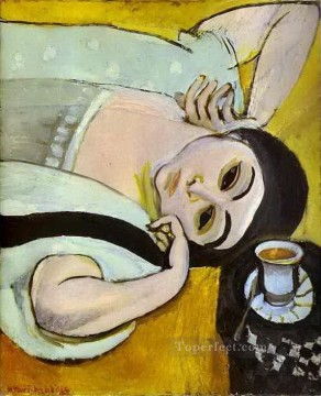 La cabeza de Laurette con una taza de café fauvismo abstracto Henri Matisse Pinturas al óleo